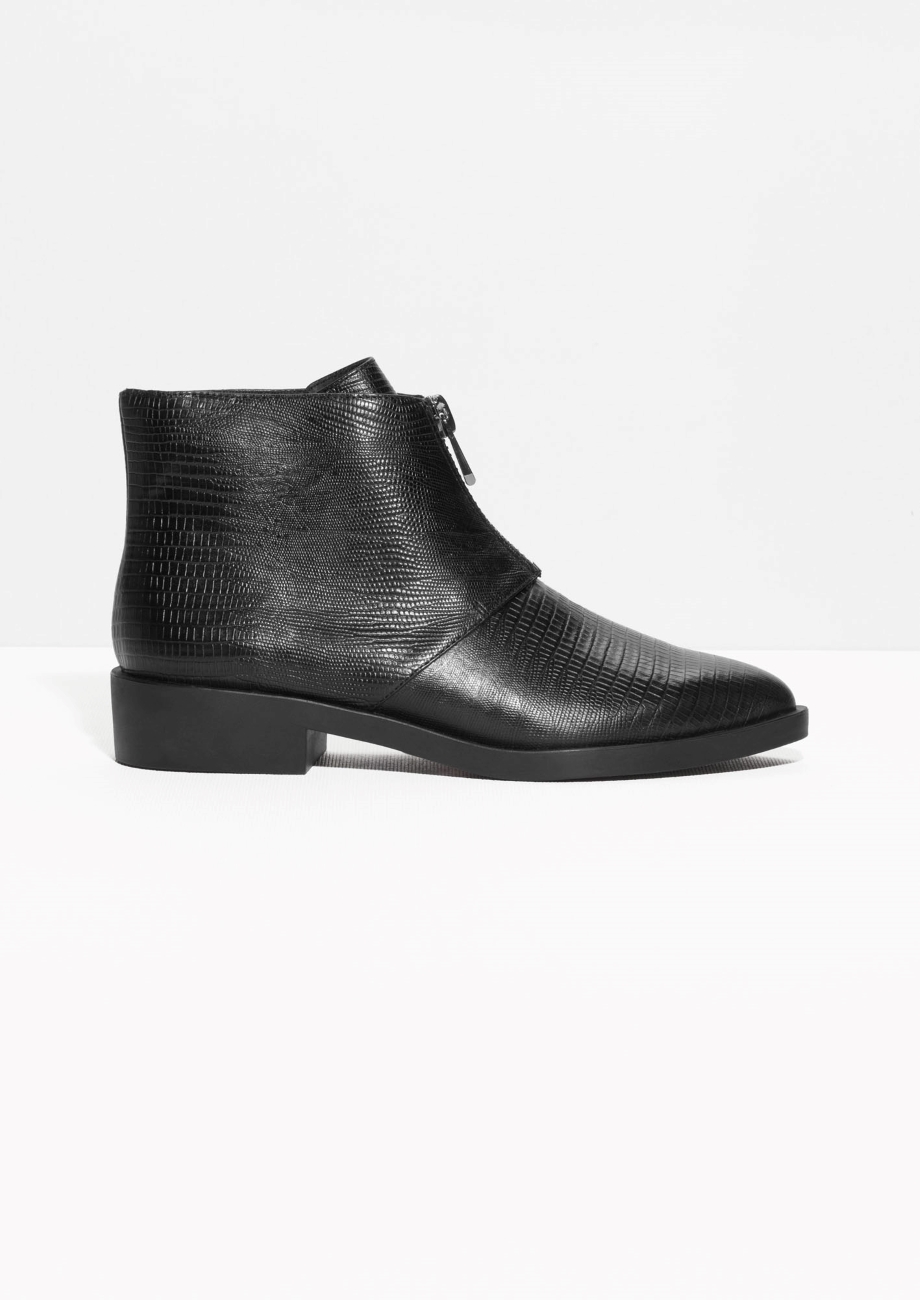 & Other Stories - reptile-embossed ankle boots - Dresscodes