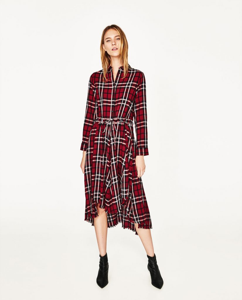 Zara - asymmetric check midi dress - Dresscodes